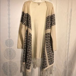 Black and white cardigan sweater